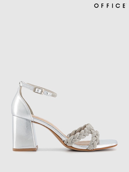 Office Natural Mila Embellished Block Heel Sandals (155786) | 136 QAR