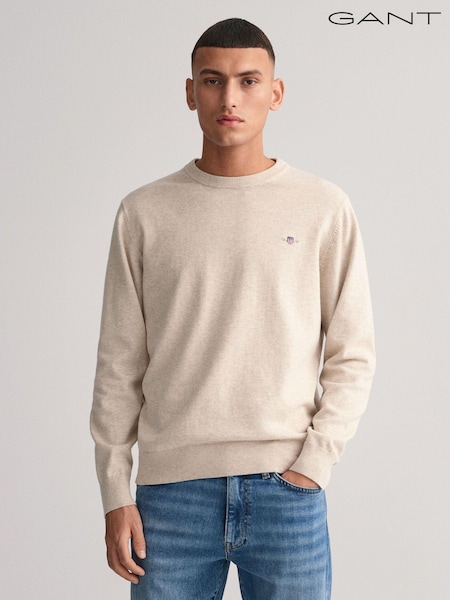 GANT Cream Classic 100% Cotton Crew Neck Jumper (155904) | €66