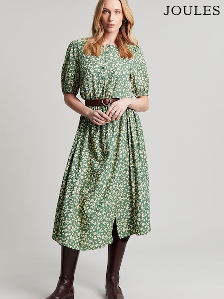 Joules Green Adele Button Down Tiered Dress (156006) | €37