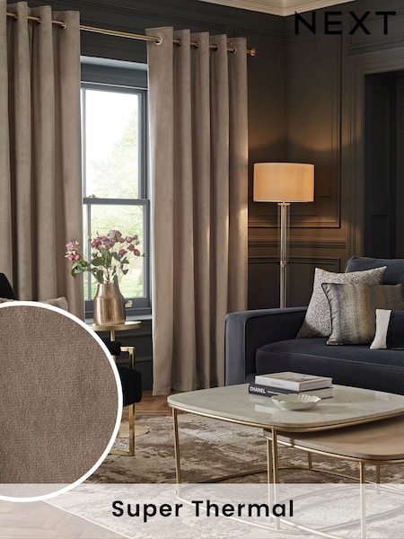Natural Mink Matte Velvet Super Thermal Curtains (156356) | €76 - €221