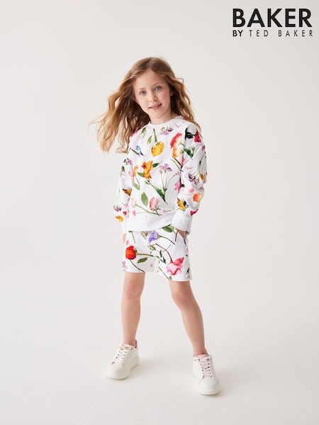 Baker by Ted Baker Floral White Sweater And Shorts Set (156377) | 121 LEI - 150 LEI