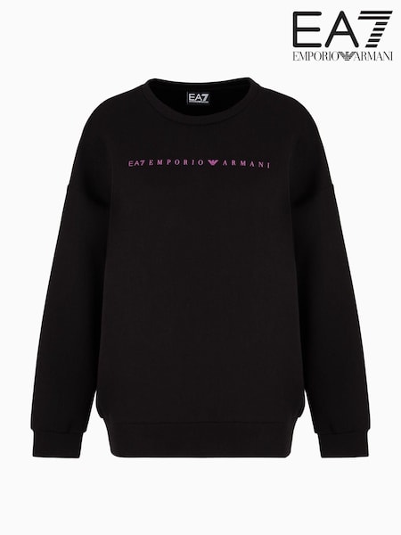 Черный - Emporio Armani EA7 Ventus 7 Logo Oversize Sweatshirt (156623) | €69