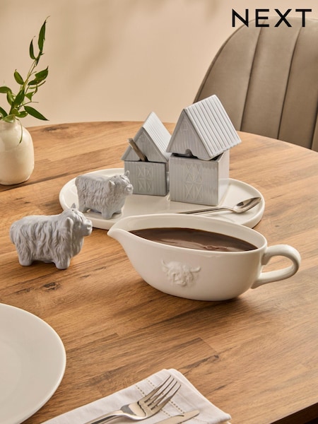 Grey Hamish the Highland Cow Gravy Boat Table Centre Piece Set (156642) | €41