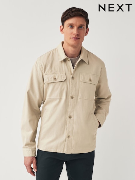 Ecru Cotton Linen Shacket (157136) | €10
