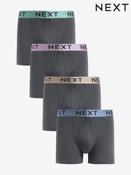 Grey Mixed Light Metallic Waistband 4 Pack Hipster Boxers (157228) | €25