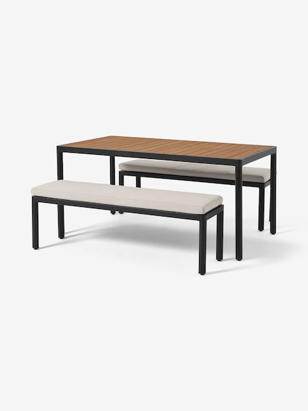 MADE.COM Grey Sassari Garden Dining Bench Set (157293) | €832