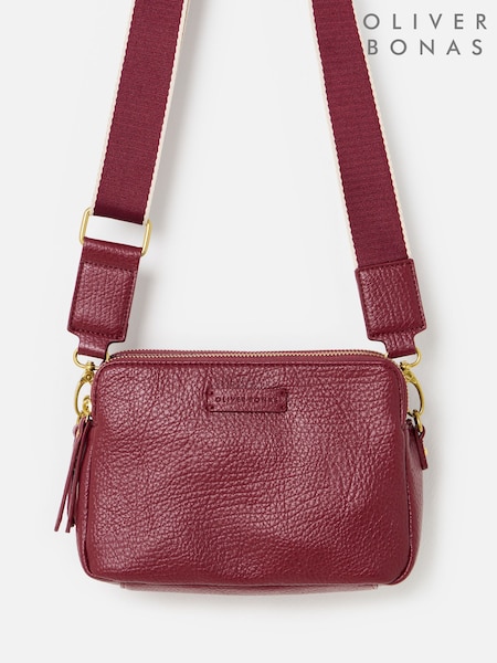 Red - Oliver Bonas Isla Burgundy Cross-body Bag