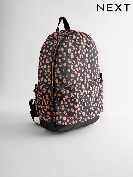 Black/Pink Leopard Print Backpack (158223) | €34