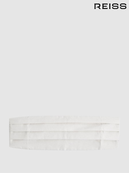 Reiss Ecru Parma Silk Blend Pleated Cummerbund (158549) | 500 QAR
