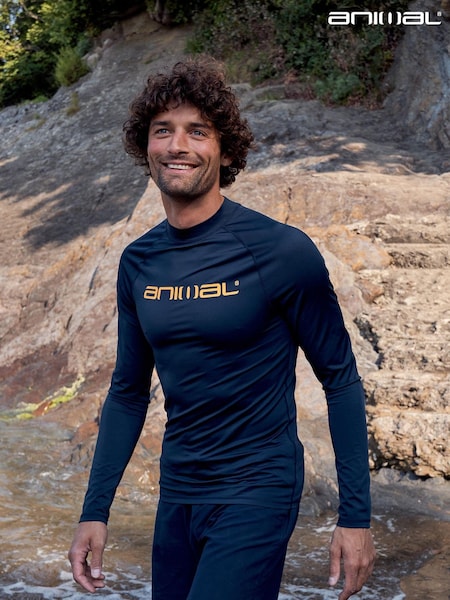 Animal Blue Mens Logo Sonny Rash Vest (158568) | kr471