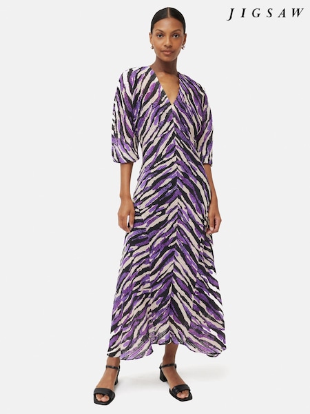 Jigsaw Purple Abstract Zebra Midi Dress (158570) | €210