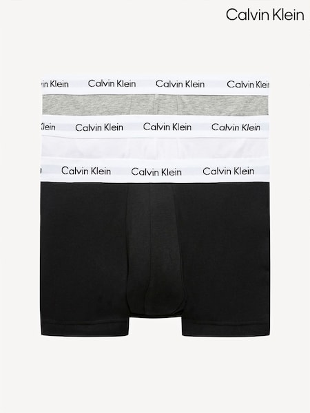 Calvin Klein Black/Grey/White Classic Stretch Trunks 3 Pack Boxers (158782) | €60
