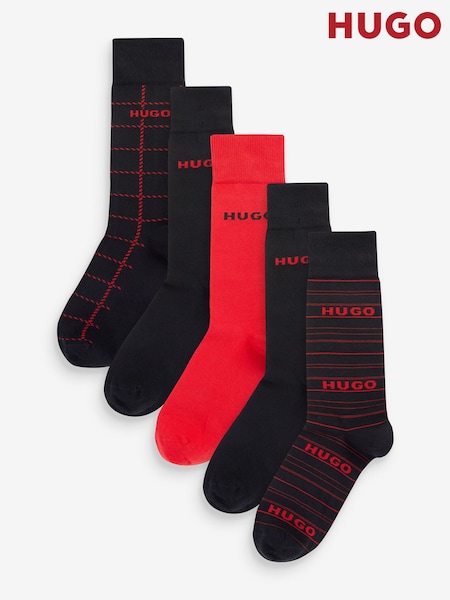 HUGO Black/Red Design Socks Gift Set 5 Pack (158964) | €50