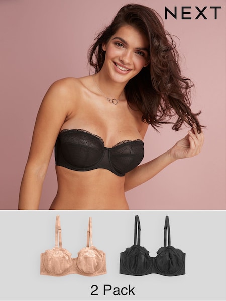 أسود/بيج Praline - Dd+ Non Pad Strapless Bras 2 Pack (158983) | ‏155 ر.س.‏