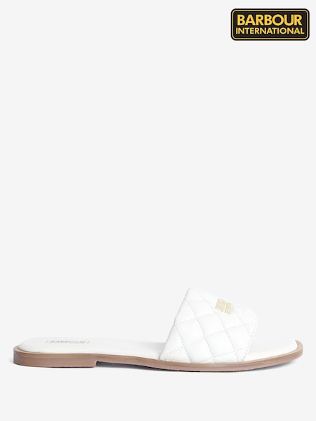 Barbour® International White Kinghorn Quilt Slider Sandals (159087) | €24
