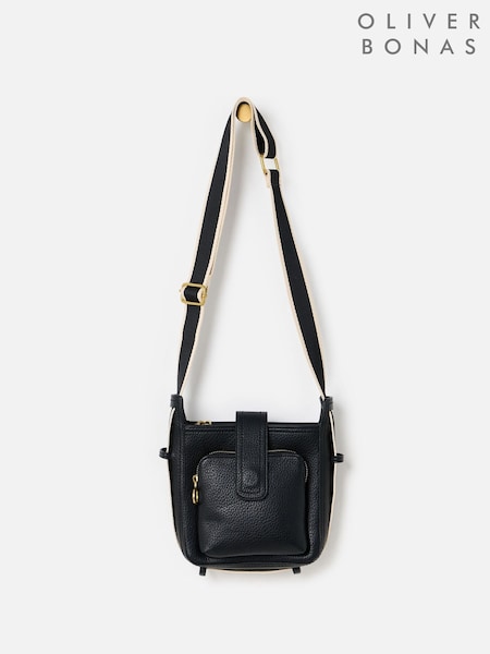 Black - Oliver Bonas Dotty Small Black Cross-body Bag