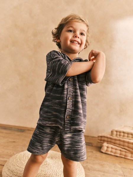 Grey Space Dye Short Sleeved Shirt Set (3mths-10yrs) (159267) | €11.50 - €13