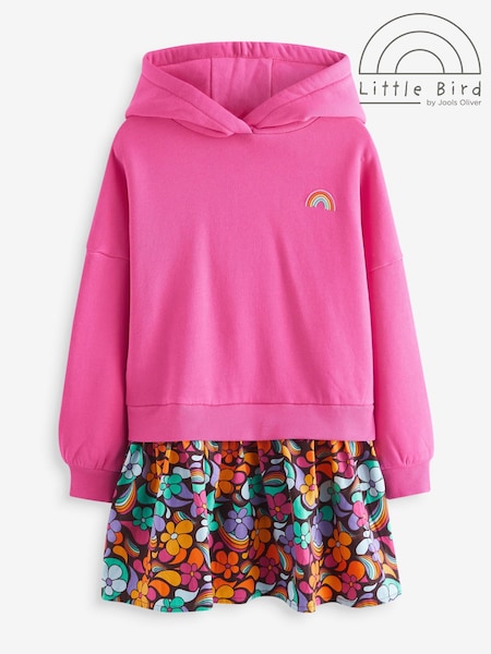 Little Bird by Jools Oliver Pink Sweat Mockable Hooded Dress (159322) | AED87 - AED105