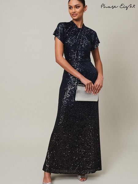 Phase Eight Blue Kayla Sequin Ombre Maxi Dress (159434) | €121