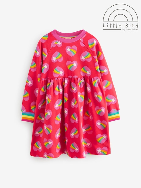 أحمر - Little Bird By Jools Oliver Sweat 100% Cotton Dress (159506) | ‏140 ر.س.‏ - ‏179 ر.س.‏