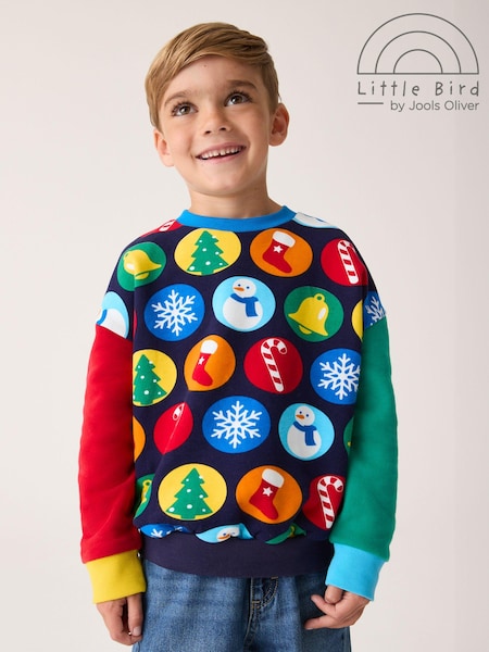 Multi - Hanorac Little Bird by Jools Oliver Festiv de Crăciun 100% bumbac (159656) | 83 LEI - 108 LEI
