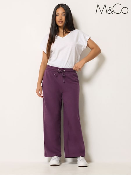 Violet - M&co Petite Wide Leg Joggers