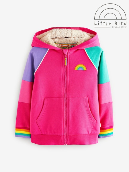 Roz - Little Bird by Jools Oliver Imprimeuri colorate Borg Fleece Zip Up Hanorac cu glugă (159720) | 166 LEI - 198 LEI