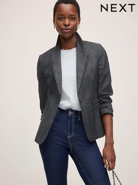 Check Single Breasted Blazer (159920) | kr510