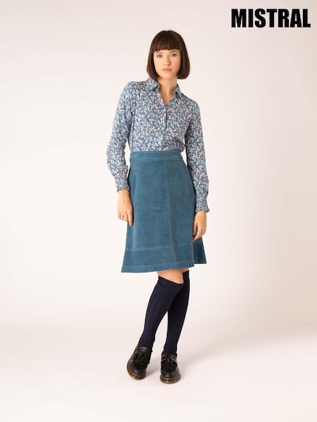 Mistral Blue Directional Cord Skirt (15G042) | €70