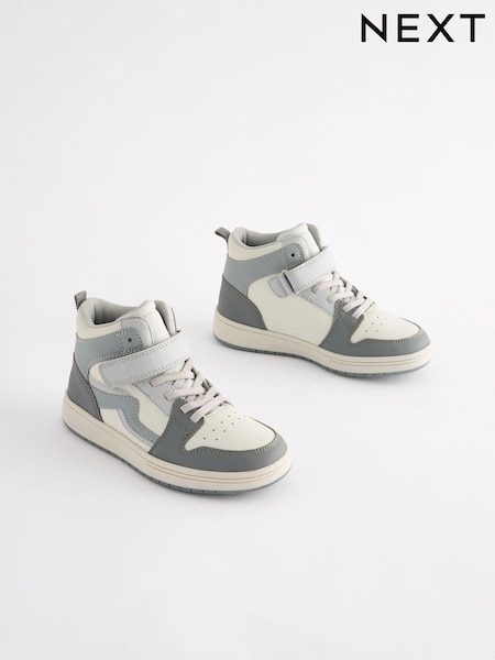 Grey Elastic Lace High Top Trainers (160046) | €13.50 - €19