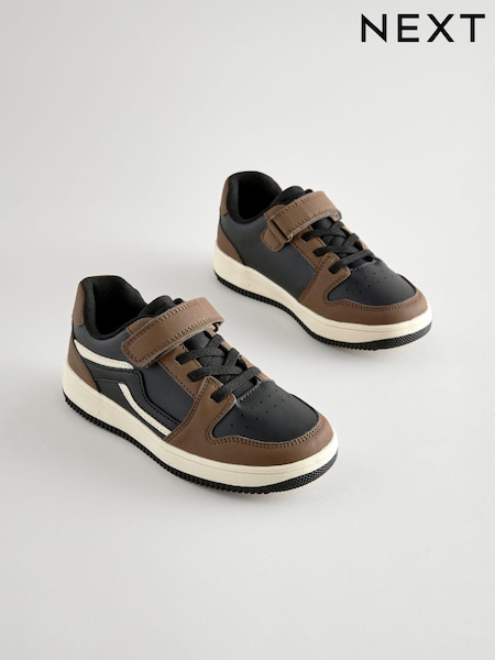 Black/Brown Elastic Lace Trainers (160087) | AED81 - AED106
