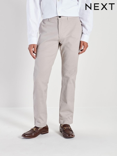 Cream Straight Fit Stretch Printed Soft Touch Chino Trousers (160351) | €31