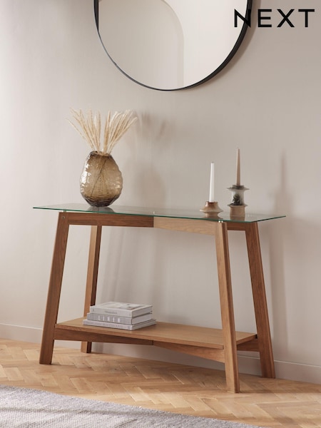 Dark Natural Marlow Oak Effect Console Table (160539) | €215