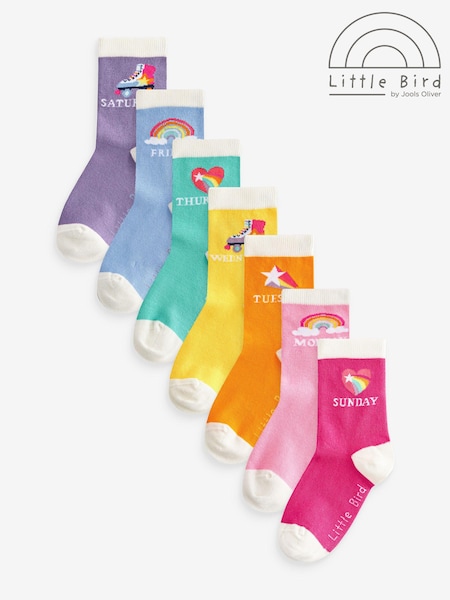צבעי פסטל - Little Bird By Jools Oliver Rainbow Days Of The Week Socks 7 Pack (160812) | ‏60‏₪ - ‏70‏ ₪