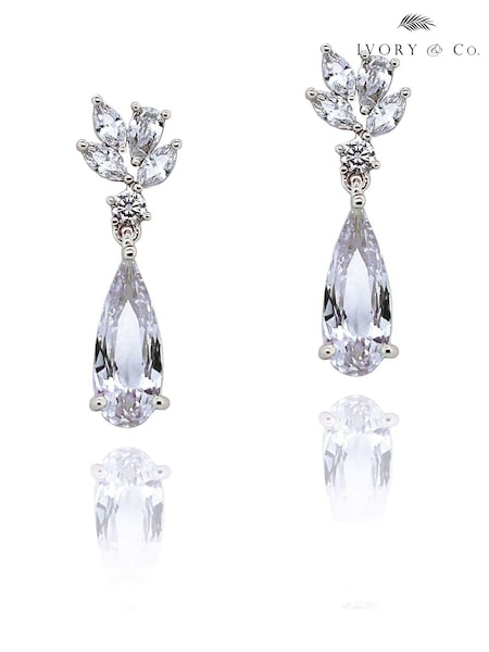 Ivory & Co Rhodium Harrogate Classic Crystal Drop Earring (160853) | €57