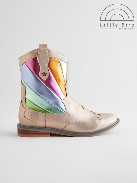 Little Bird by Jools Oliver Rainbow Striped Metallic Western Boots (160896) | ‏181‏₪ - ‏201‏ ₪