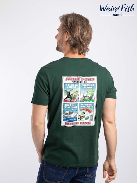 Green - Regular Weird Fish James Pond Back Print Artist T-shirt