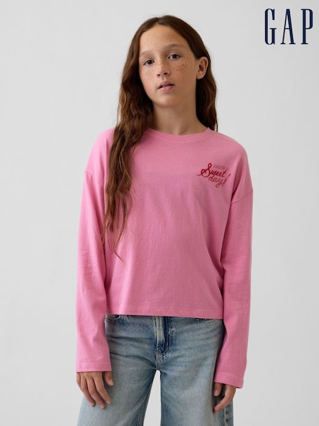 Rosa - Gap Oversized Graphic Long Sleeve T-shirt (4-13yrs)