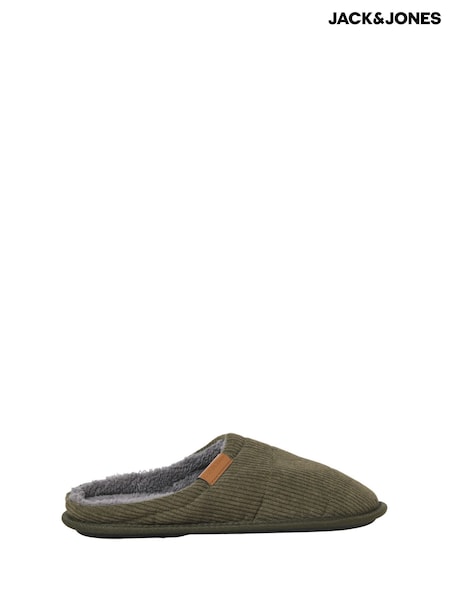 أخضر - Regular Jack & Jones Cord Mule Slippers