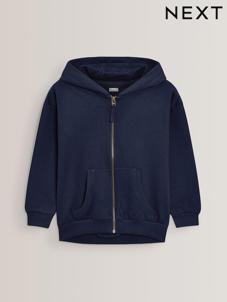 Navy Blue Cotton Rich Zip Through Sports Hoodie (3-16yrs) (161901) | BGN 39 - BGN 55