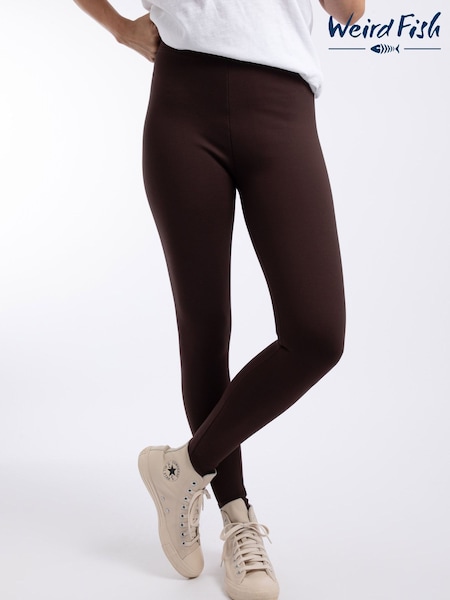 Marrón - Leggings de cintura alta Weird Fish Lilliane