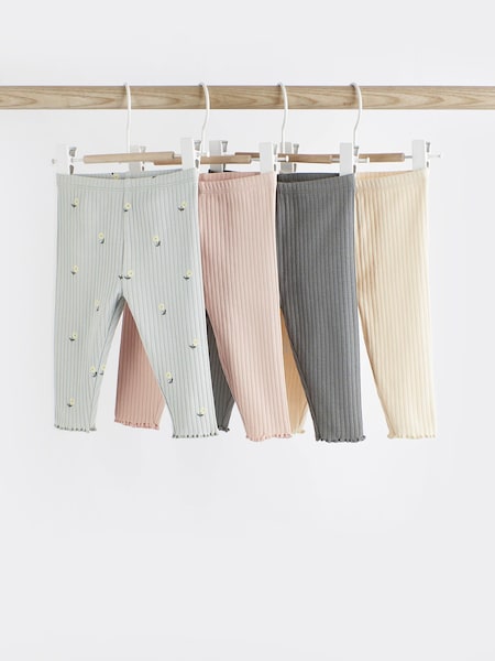 Roza/siva rebrasta - Baby Leggings 4 Pack (162171) | € 12 - € 14