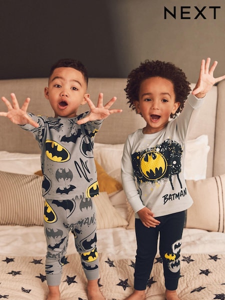 Batman Yellow/Black Snuggle 100% Cotton Pyjamas 2 Pack (12mths-10yrs) (162287) | €14.50 - €19