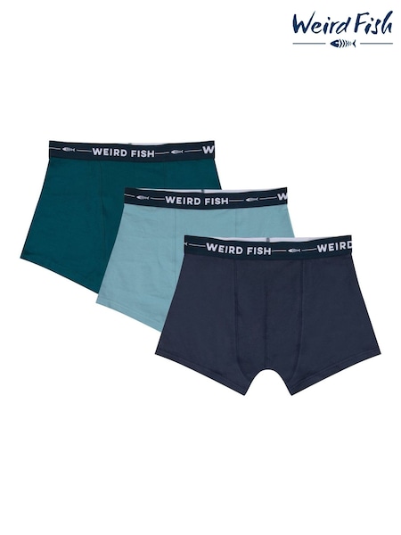 Albastru închis - Regular Weird Fish Ashridge Boxer Shorts 3 Pack