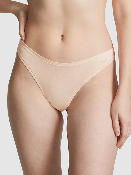 Victoria's Secret PINK Marzipan Nude Thong Cotton Knickers (162663) | €10.50
