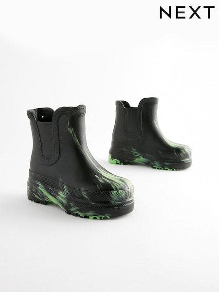Black/Green Marble Lightweight Ankle Wellies (162831) | AED51 - AED61