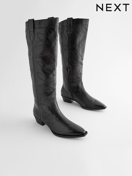 Black Forever Comfort® Stitched Detail Western Boots (163287) | €33