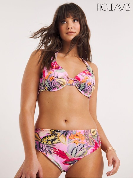 Figleaves Pink Fiji Underwired Halterneck Bikini Top (163356) | €15.50