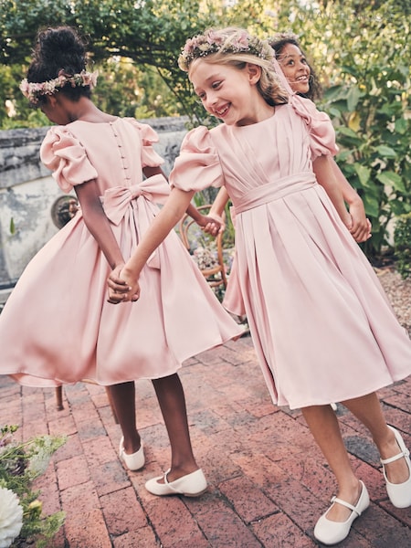 Angel & Rocket Blush Pink Portia Pleated Bodice Bow Dress (163394) | 3,785 UAH - 4,386 UAH