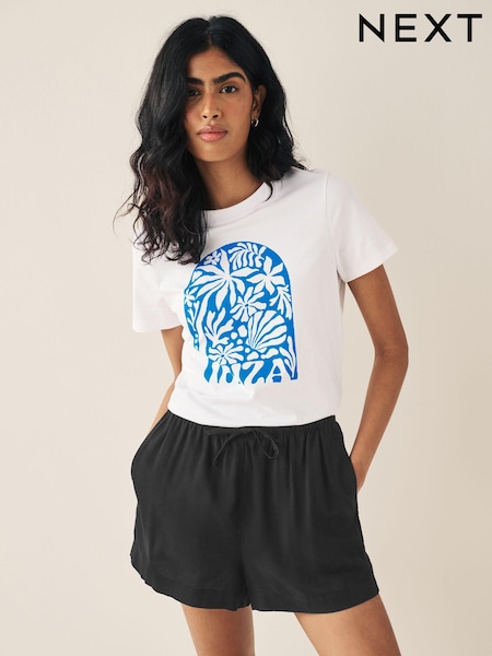 Black Drawstring Waist Boy Shorts With Linen (163540) | €9.50